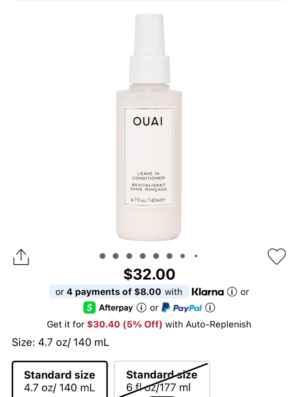 OUAI Cream Leave-In Conditioner Spray - Picture 2 of 4